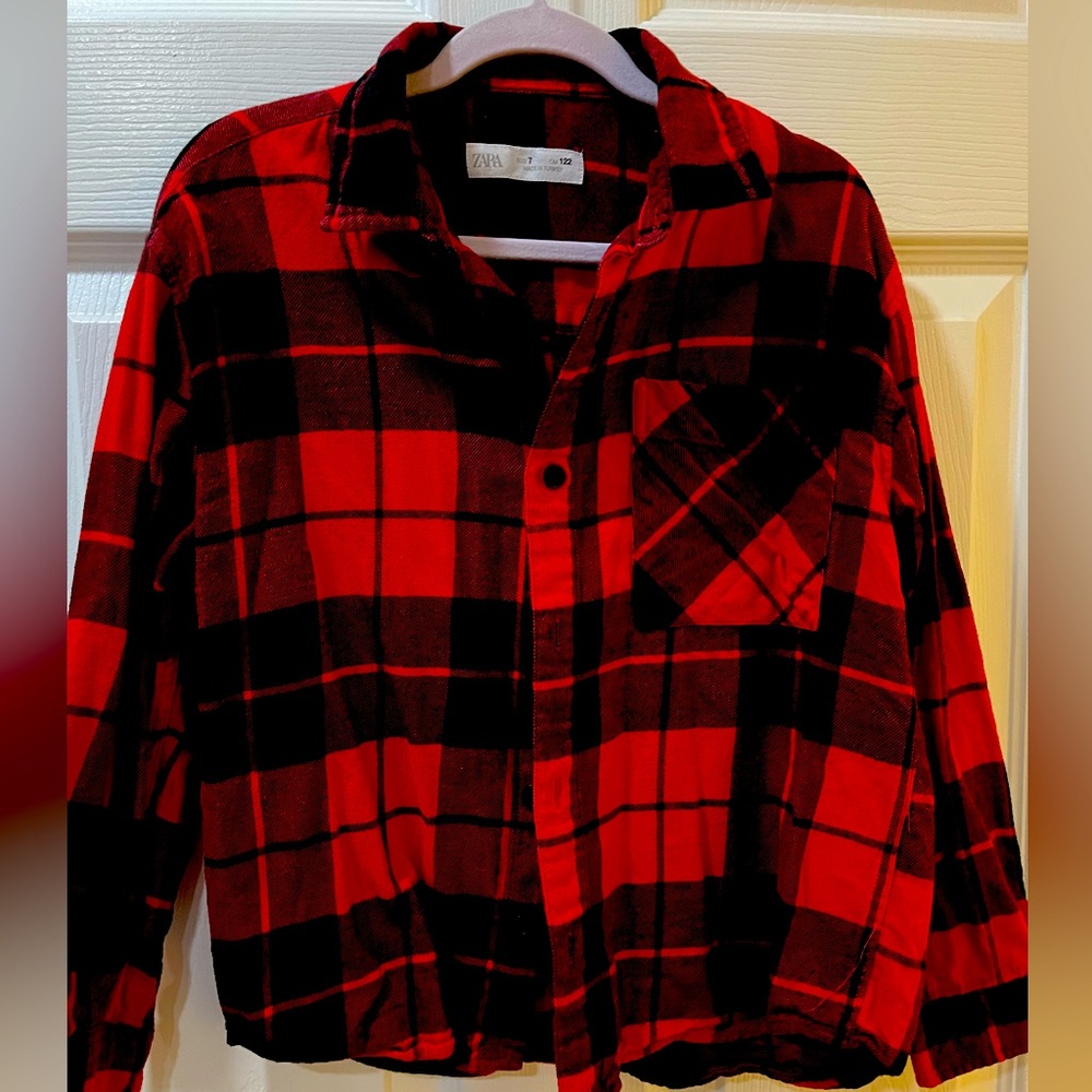 Zara Kids Plaid Button Up